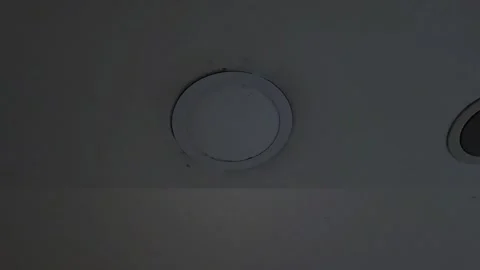 Slightly damaged light blinking on the ceiling Stock Footage 311884221