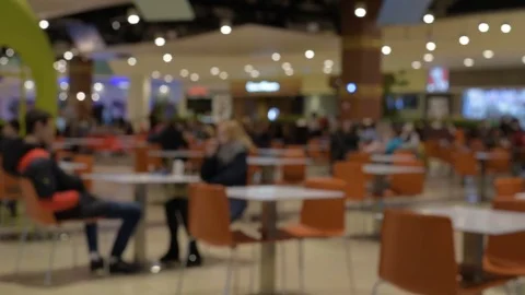 Slightly defocused crowd of walking people in the newly opened shopping mall Stock Footage 72705243