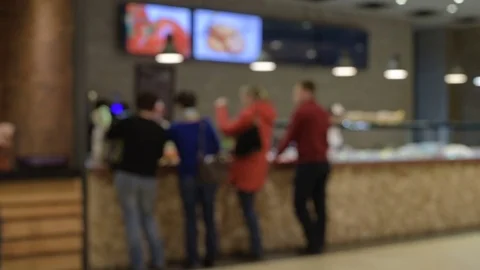 Slightly defocused crowd of walking people in the newly opened shopping mall Stock Footage 72705627