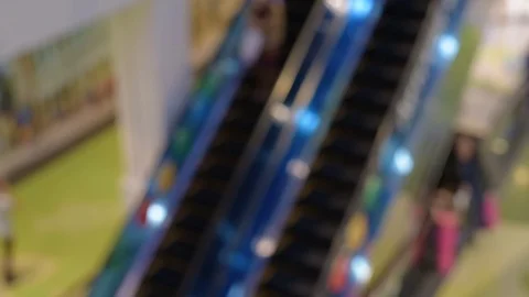 Slightly defocused crowd of walking people in the newly opened shopping mall Stock Footage 72706340