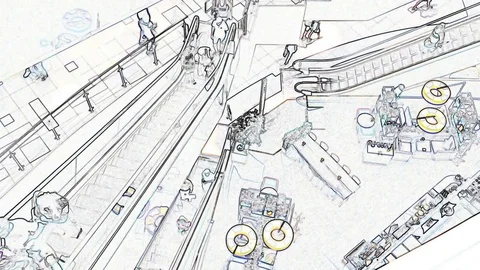 Slightly defocused crowd of walking people in the newly opened shopping mall Video stock 78129594