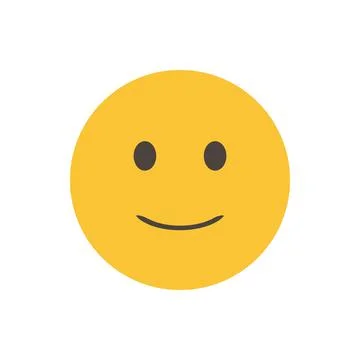 Slightly smiling face. Ironic smile, pain behind the smile. 3D stylized vector Stock Illustration