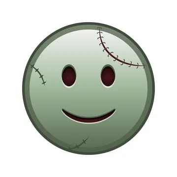 Slightly smiling face Large size of zombie halloween emoji Stock Illustration