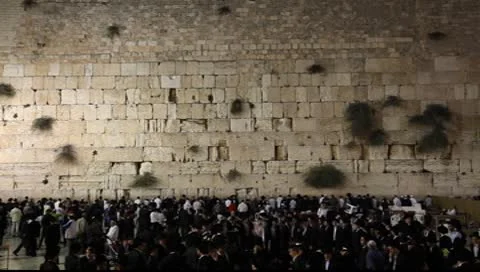 Slihot at the Western Wall, Jerusalem Stock Footage