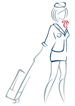 Slim air hostess Stock Illustration