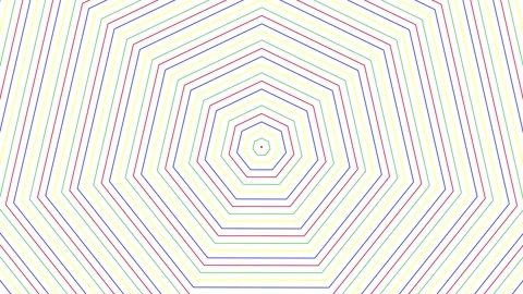 Slim color heptagon simple flat geometric on white background loop. Colored.. Stock Footage 228809701