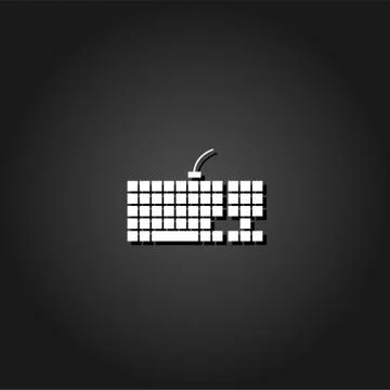 Slim computer keyboard icon flat Stock Illustration