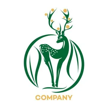Slim deer logo Stock Illustration