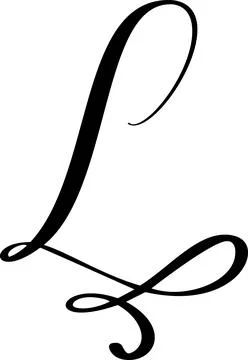 Slim elegant script letter L with hairline loop tail, minimal vector calligraphy Illustration
