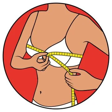 Slim girl tape the size of her chest Stock Illustration