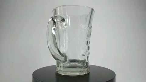Slim glass cup Stock Footage 328419426