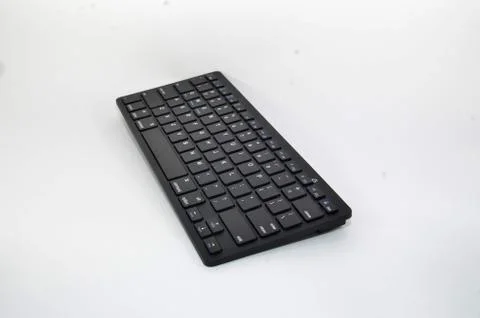 Slim thin black keyboard Stock Photos