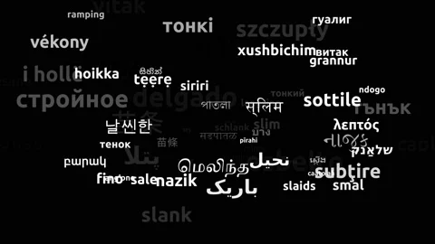Slim Translated in 71 Worldwide Languages Endless Looping 3d Zooming Wordclou Video stock 145203220