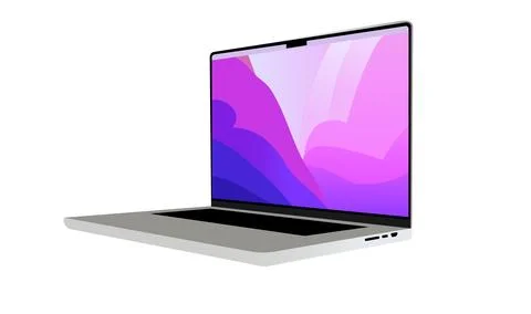 Slim vector laptop white background Stock Illustration