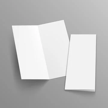 Slim Vertical Half Folded Brochure On Gray Stock Illustration