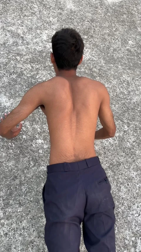 Slim Young Male Doing Push Ups at Home – Bodyweight Exercise Fitness Routine Stock-Footage 321515505