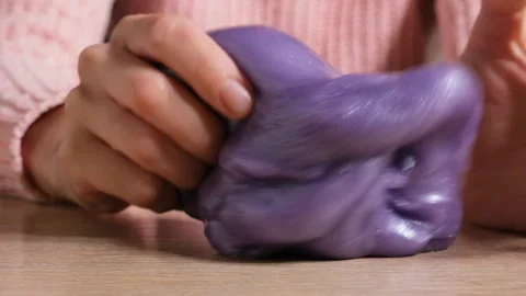 Slime DIY concept. Full HD resolution video of Female Hands Close up and top Stock Footage 277611584