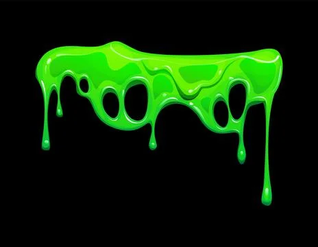 Slime drips of green goo splash or cartoon jelly Stock Illustration