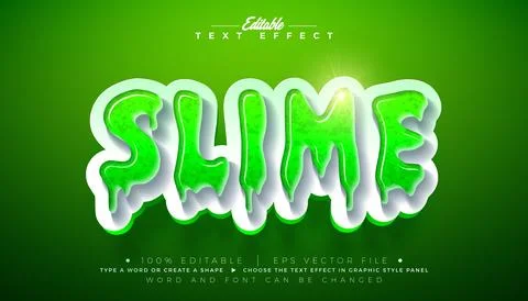 Slime Editable Text Effect Vector Graphic Style with Shadow and Glossy Plas.. Stock Illustration