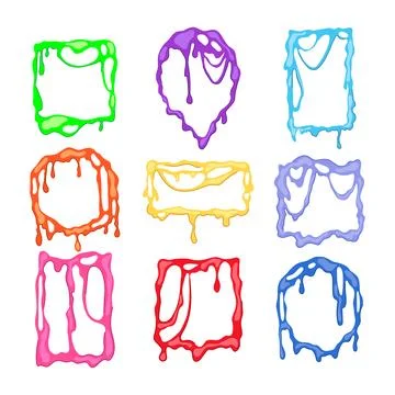 Slime frame set cartoon vector illustration Illustrazione stock