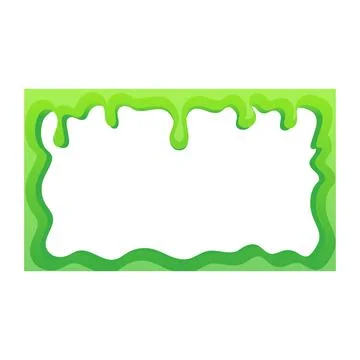 Slime frame vector background liquid blob. Paint drip green design isolated w Stockillustratie