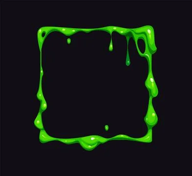 Slime green frame of toxic ooze or sludge border イラスト素材