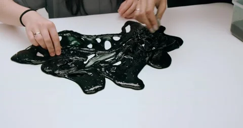 Slime on human hands Stock Footage 226975401