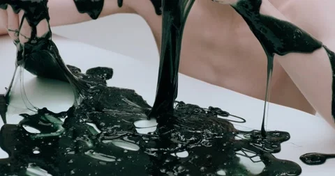 Slime on human hands Stock Footage 226976930