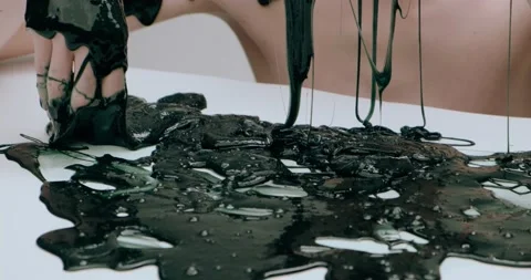 Slime on human hands Stock Footage 226977127