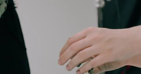 Slime on human hands Stock Footage 226980782