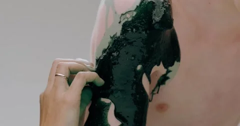 Slime on human hands Stock Footage 226981129