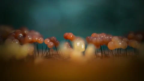 Slime Mold and Mold Growing in Extreme Macro, Microscopic Nature 4K Video Stock Footage 341149901