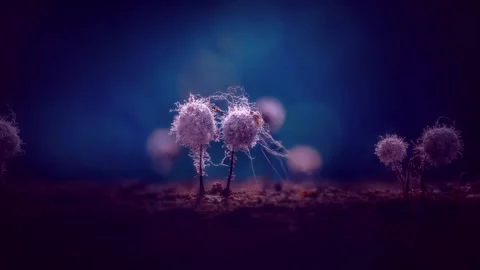 Slime Mold and Mold Growing in Extreme Macro, Microscopic Nature 4K Video Stock Footage 341265228
