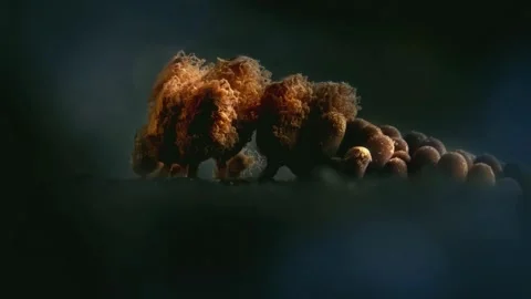 Slime Mold and Mold Growing in Extreme Macro, Microscopic Nature 4K Video Stock Footage 341267848
