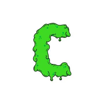 Slime Vector Logo Letter C Stock Illustration