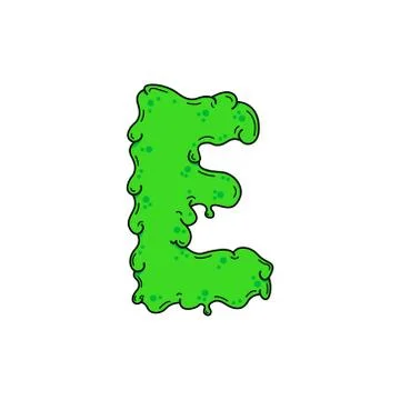 Slime Vector Logo Letter E Illustrazione stock