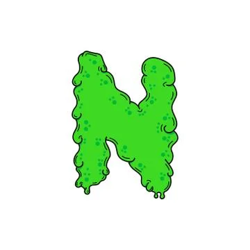 Slime Vector Logo Letter N イラスト素材
