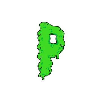 Slime Vector Logo Letter P Stock Illustration
