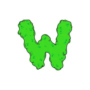 Slime Vector Logo Letter W Stock Illustration