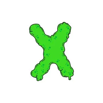 Slime Vector Logo Letter X Stock Illustration
