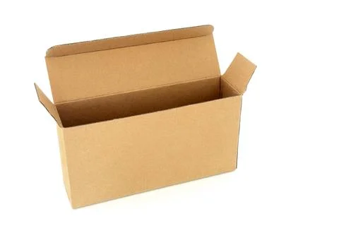 Slimline Brown Cardboard Rectangular Shape Box 스톡 사진