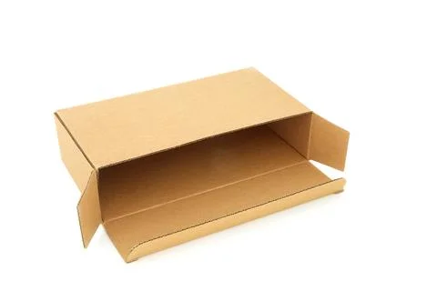 Slimline Brown Cardboard Rectangular Shape Delivery Box Stock Photos