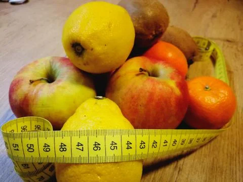Slimming with fruit Stock Photos