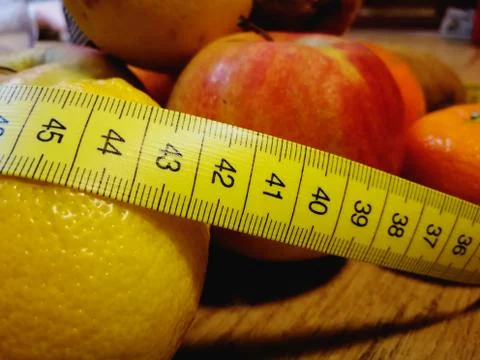 Slimming with fruit Stock Photos
