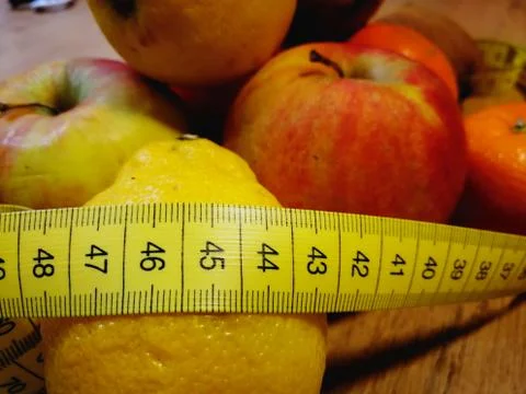 Slimming with fruit Stock Photos