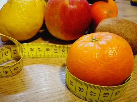 Slimming with fruit Stock Photos