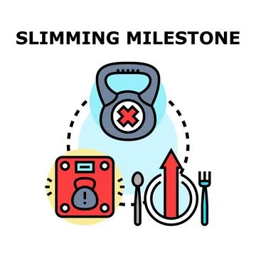 Slimming milestone reaching weight loss goals concept Ilustración de archivo