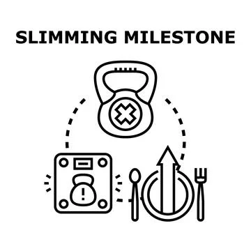Slimming milestone reaching weight loss goals concept Ilustración de archivo