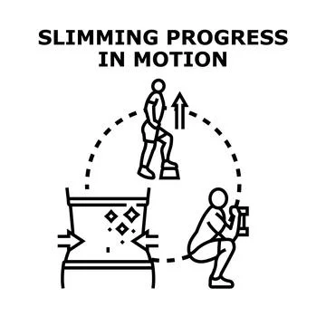 Slimming progress in motion concept vector illustration 스톡 일러스트