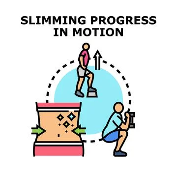 Slimming progress in motion concept vector illustration Ilustración de archivo